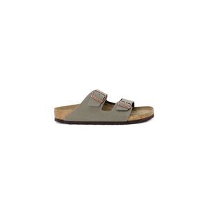 Birkenstock Gray Leather Flat Women's Sandals